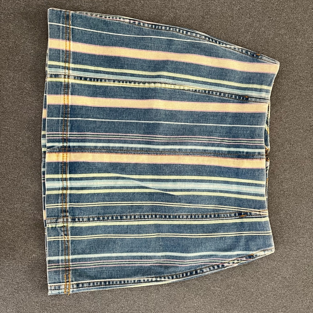Striped Denim Skirt